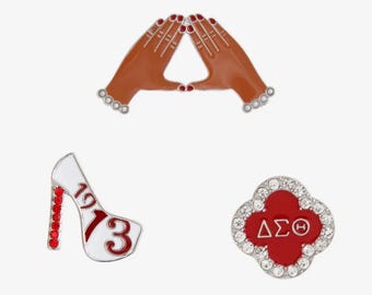 Juego de 3 broches de la hermandad Delta Sigma Theta