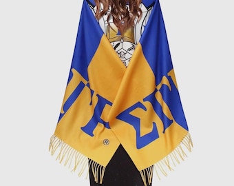 Sigma Gamma Rho Scarf, Blue and Gold  (74x28")