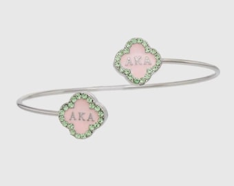 Pulsera Alpha Kappa Alpha rosa y verde
