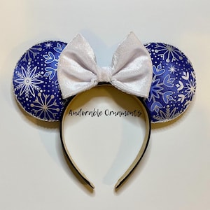 Blue Snowflake Mickey Ears