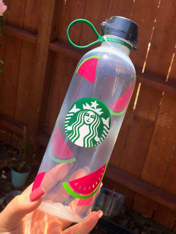 starbucks red glass water bottle