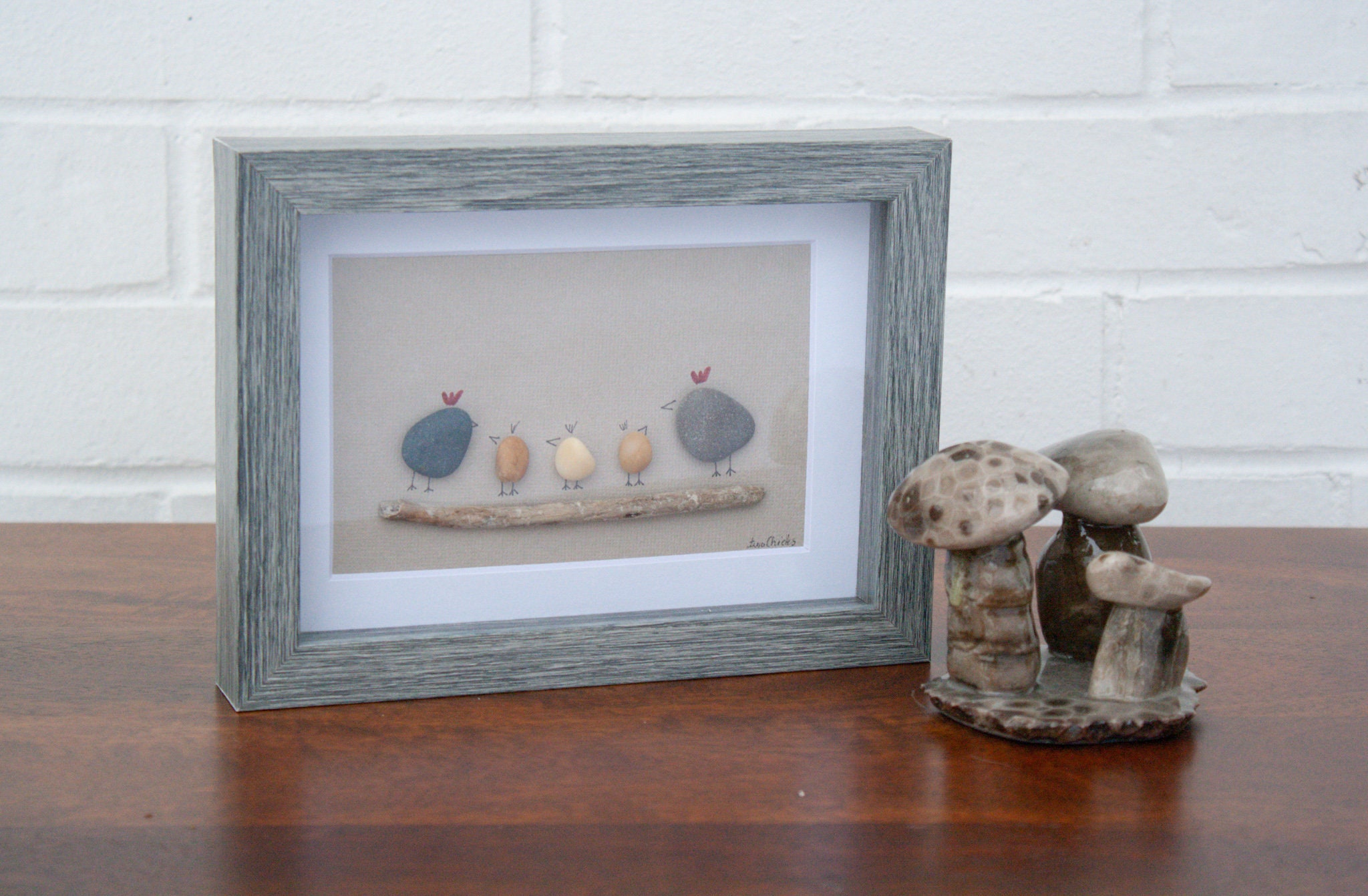 Framed Chicken Decor Chicken Wall Art Family of Five Etsy