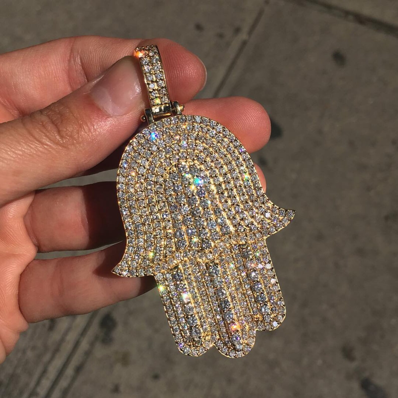 Custom Pendant Iced Out VVS CZ/925 Silver With Gold Touch/Dual Etsy