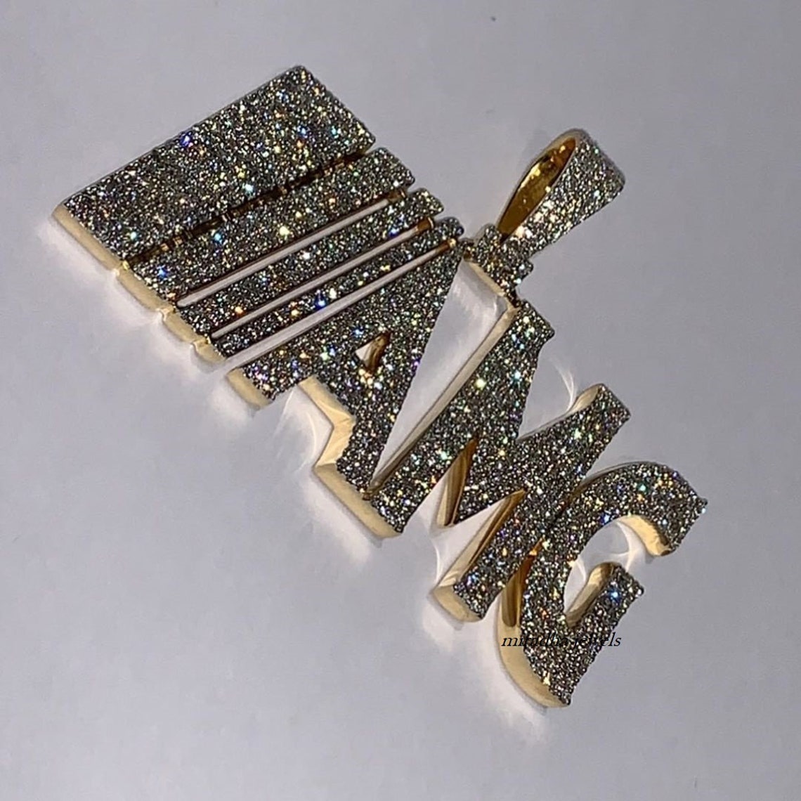 Iced Out Pendant AMG Custom Letter Pendant VVS CZ/Moissanite Etsy