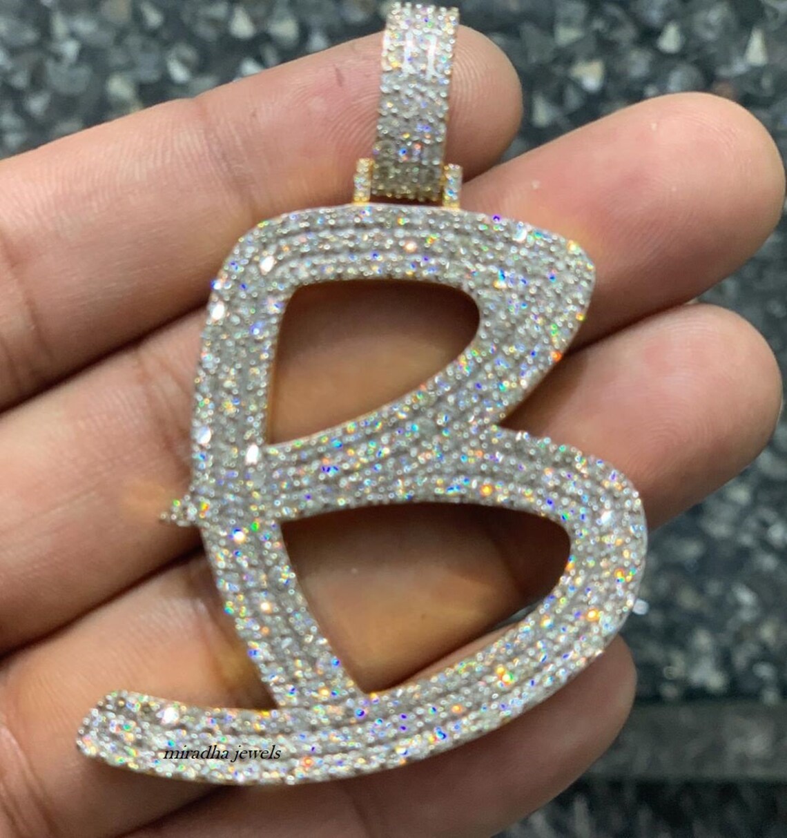 Iced Out Pendant/ Custom Letter Pendant/ VVS CZ/moissanite Etsy