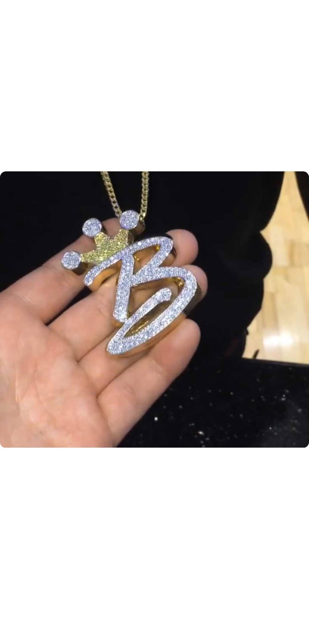 Custom letter pendant/iced out pendant/VVS CZ/moissanite Etsy