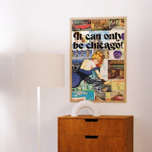 Chicago Wall Art - City Decor - Vintage Chicago Postcard Collage - Maximalism - Digital Download - Large Print - 2:3 Ratio