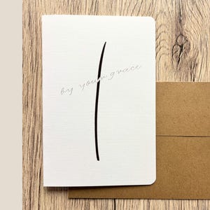 Cartão Cristão By Your Grace – Cartão Religioso Minimalista, Incentivo à Fé, Cartão das Escrituras, Presente Inspirador