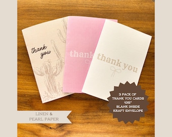 Thank You Card|Pack of 3|Western Thank You Cards|Greeting Card