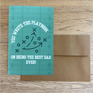Fußball-Spielbuch-Vatertagskarte - Lustige Papa-Karte, Sport-Grußkarte zum Vatertag, bestes Papa-Geschenk aller Zeiten, Spielbuch-Karte für Trainer-Papa