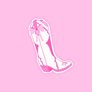Cowboy boot sticker/pink cowgirl boot sticker/ western sticker/pink sticker/boots