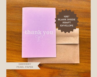 Western Thank You Card/Greeting Card/Cards for Women/cowboy/bow card/pink card