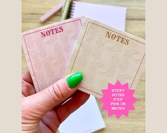 Cowboy Boot Sticky Notes - Western Briefpapier - 3x3 Sticky Notes in Pink oder Braun - Cowgirl Schreibtisch Dekor - Büro Zubehör Geschenk