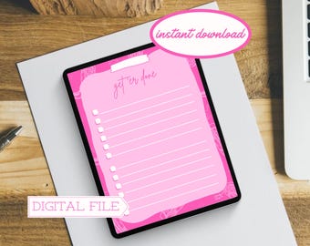 To-Do Notepad - Get 'er Done List - Instant Download - Printable Task List - Office or Planner Insert