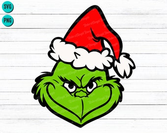 Resting Grinch Face Svg Etsy