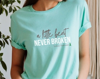 Een beetje gebogen maar nooit gebroken, Scoliose Shirt, Scoliosis Bewustzijn, Scoli Shirt, Scoliosis Gift, Genezing geestelijke gezondheid, Scoliosis Warrior