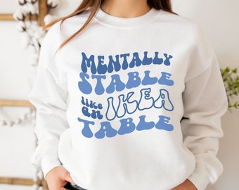 Oversized Aesthetic Sweater, VSCO Sweatshirt, Trendy Tumblr Hoodie, Sweatshirt Worte auf der Rückseite, Pinterest, Positivity Zitat, Blau