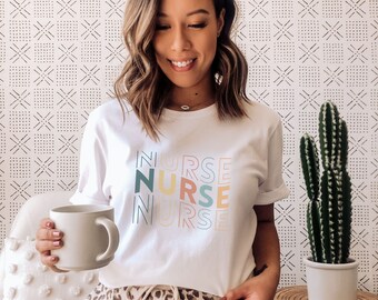 Retro Nurse Shirt, Colorful nurse shirt, RN, LPN, Registered Nurse, Future Nurse Gift, Nursing School Student Grad, Nurse Life
