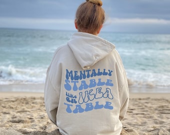 Oversized Aesthetic Hoodie, VSCO hoodie, Trendy Tumblr Hoodie, Sweatshirt words on back, pinterest, Positivity Quote, Blue
