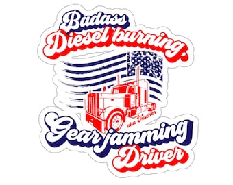 Trucker, Truck Driver, Trucker Fathers Day Gift, Trucker Wife Son Daughter, Trucker gift, Trucker dad, truck driver gift, Kiss-Cut Stickers