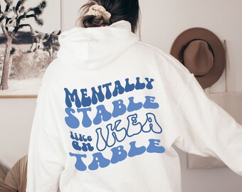 Oversized Aesthetic Hoodie, VSCO hoodie, Trendy Tumblr Hoodie, Sweatshirt words on back, pinterest, Positivity Quote, Blue