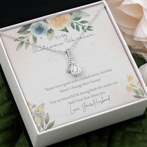 Scoliosis Warror heart necklace, from husband, scoliosis gift for her wife, future husband,  scoliosis awareness, mental health
