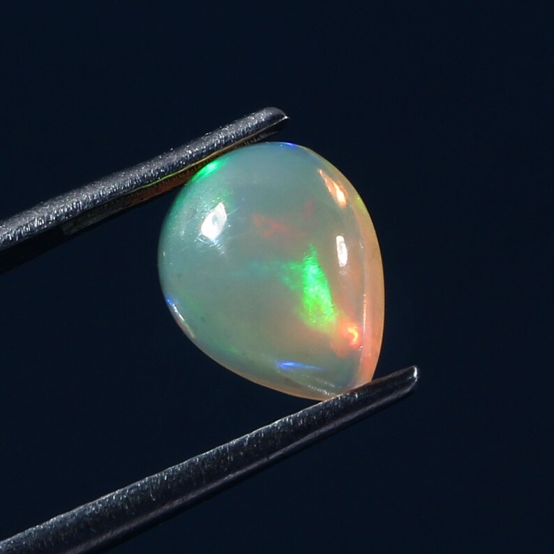 100/% Natural Ethiopian Fire AAA++ 1 Pcs 1.15 Crt Opal Pear Shape Size 8x5 Gemstone Cabochon Making For Jewelery Welo Multi Fire