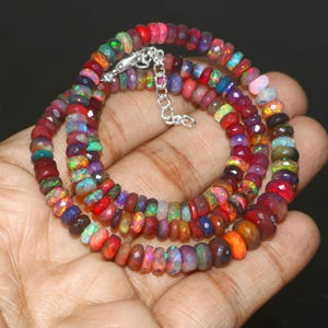 Top Quality Opal bead, Rondelle Opal beads, Fire Opal Bead, Multi-color Opal, Gemstone Opal, Ethiopian Stone, Wedding Necklace, Gift For her