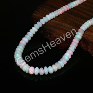 Faceted Ethiopian Opal Bead Necklace: October Birthstone Jewelry