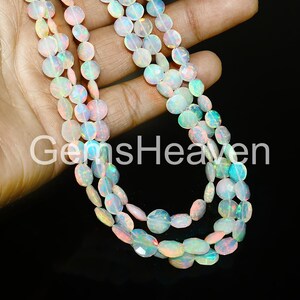 AAA Ethiopian Opal Bead Necklace: 17&quot; Gemstone Strand