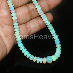 Ethiopian Opal Bead Necklace: 17&quot; Rondelle Fire Opal Jewelry