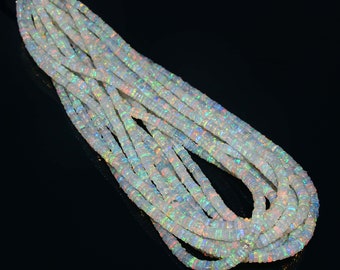 Faceted Ethiopian Opal Bead Necklace: 52.65 ct, 17 Inch