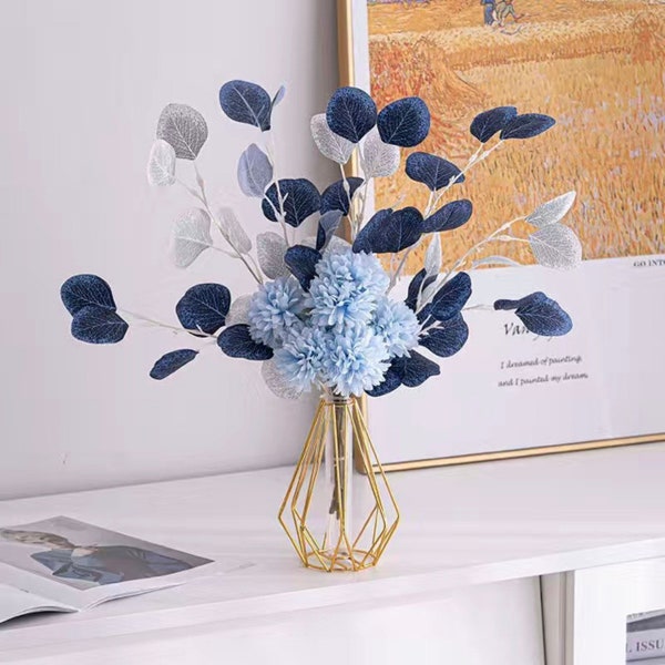 Bouquet de fleurs artificielles printanières et ensemble de vases, salon chambre à coucher fleurs décoratives et vases décoratifs