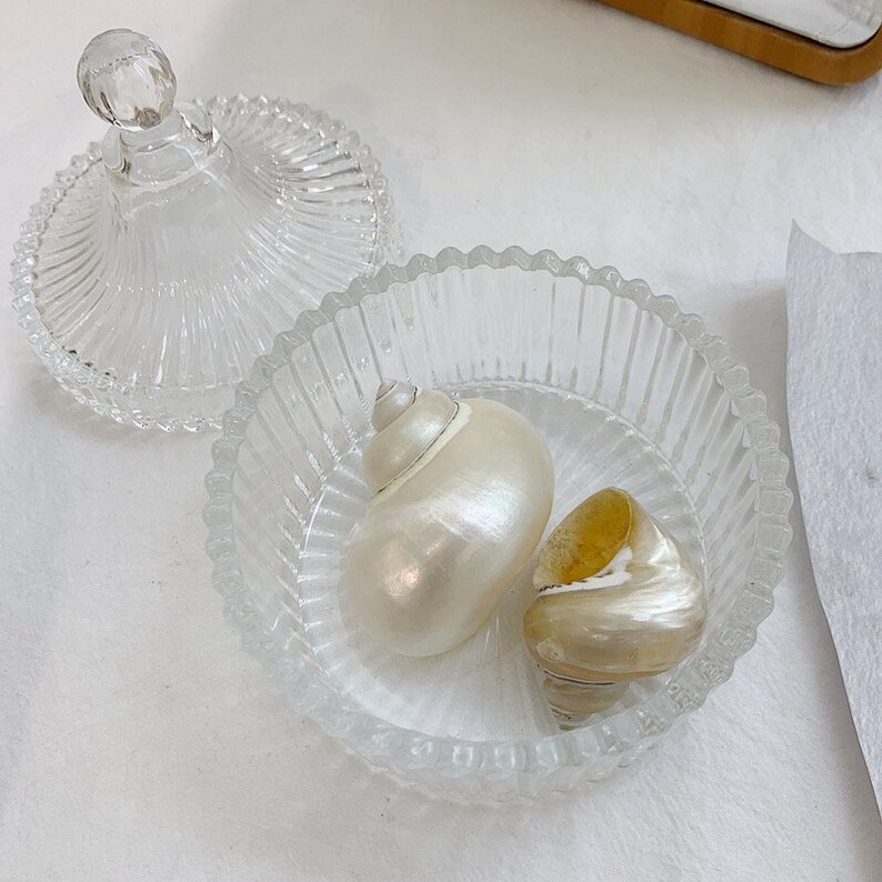 Vintage Crystal Glass Jar Jewelry Box Etsy