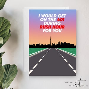 Toronto Rush Hour Pun Card - Valentine's Day Card, Anniversary Card, Birthday Card