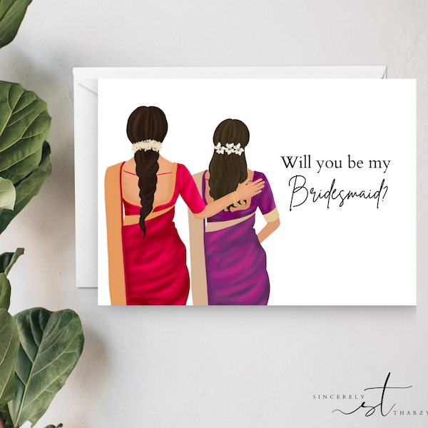 Bridesmaids Proposal Cards -Saree