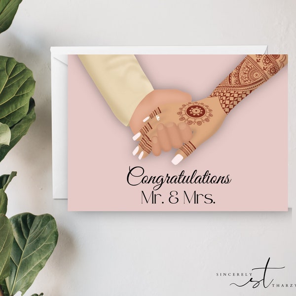 South Asian Wedding Card - Congratulations