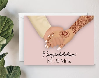 South Asian Wedding Card - Congratulations