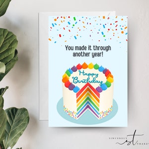 Vous avez traversé une autre année - carte de joyeux anniversaire - carte d'anniversaire drôle