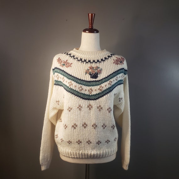 Colleen Collectables x Vintage Cream Hand Knit Fl… - image 2