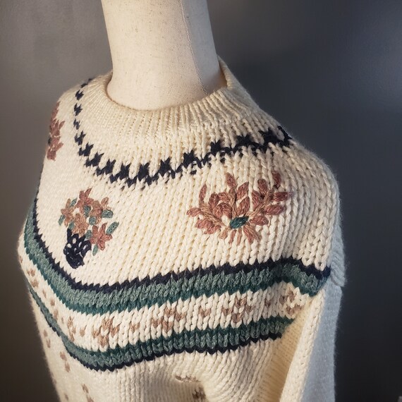 Colleen Collectables x Vintage Cream Hand Knit Fl… - image 3