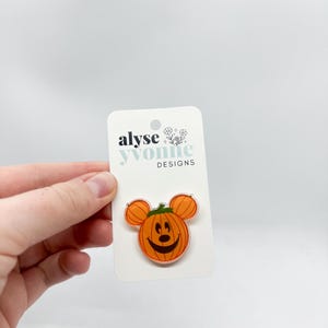 Pumpkin Mickey Mouse Acrylic Lapel Pin