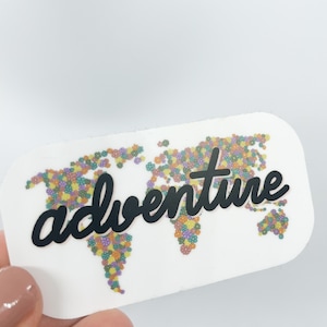 Pegatina con mapa floral de aventuras