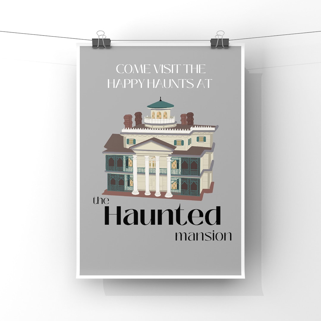 Lámina decorativa de la Mansión Embrujada de Disneyland - Etsy México, image size:1080x1080