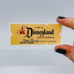 Disneyland Park Vintage Ticket Vinyl Sticker