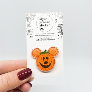 Pumpkin Mickey Mouse Acrylic Lapel Pin