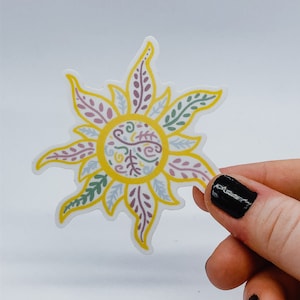 Pegatina de girasol enredado