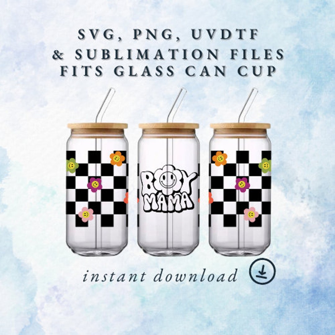 Boy Mom Glass Can Cup SVG, PNG, UVDTF Files (digital Download) - Etsy