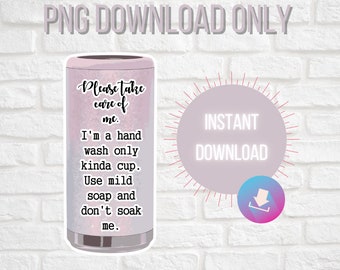 Skinny Can Coozie Pflegeanleitung, PNG-Datei (Digitaler Download)