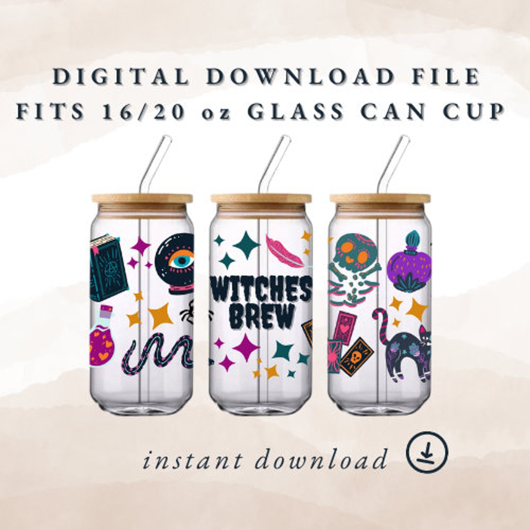 Witches Brew Tumbler Wrap PNG | Halloween Glass Can Cup Design (digital ...